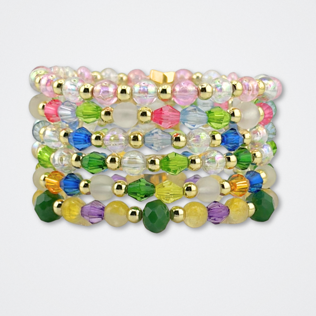 Broadway Stacks STAY GOLD collection. Stretch bracelets included in Stack. Inspired by characters from The Outsiders the Musical. Greasers and Socs. Broadway Stacks gold star logo bead to remind you that You Shine!