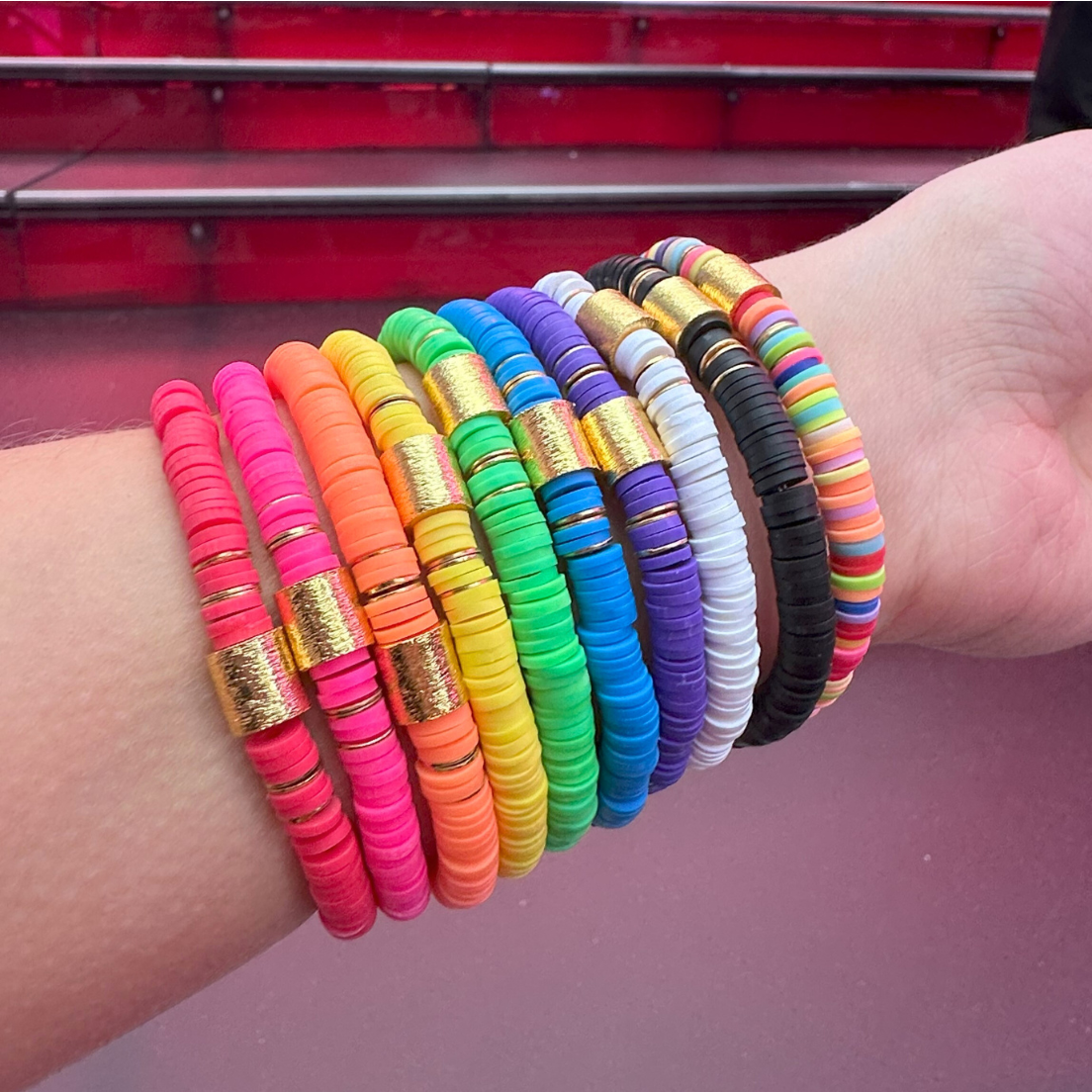 Broadway Stacks theatre-themed bracelets TKTS steps Rainbow collection
