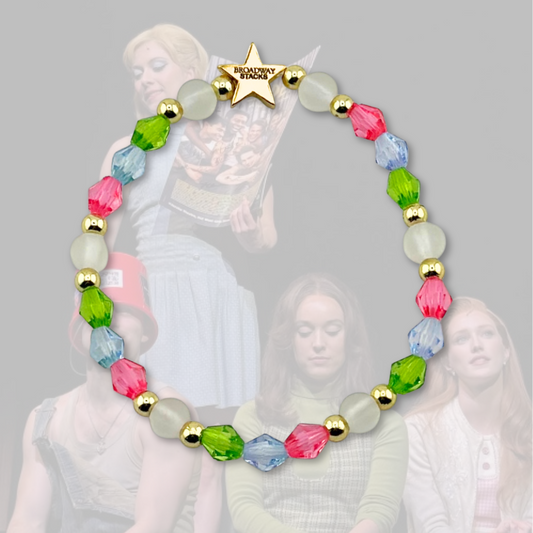 Broadway Stacks STAY GOLD collection. Stretch bracelets included in Stack. Inspired by characters from The Outsiders the Musical. Greasers and Socs. Broadway Stacks gold star logo bead to remind you that You Shine!