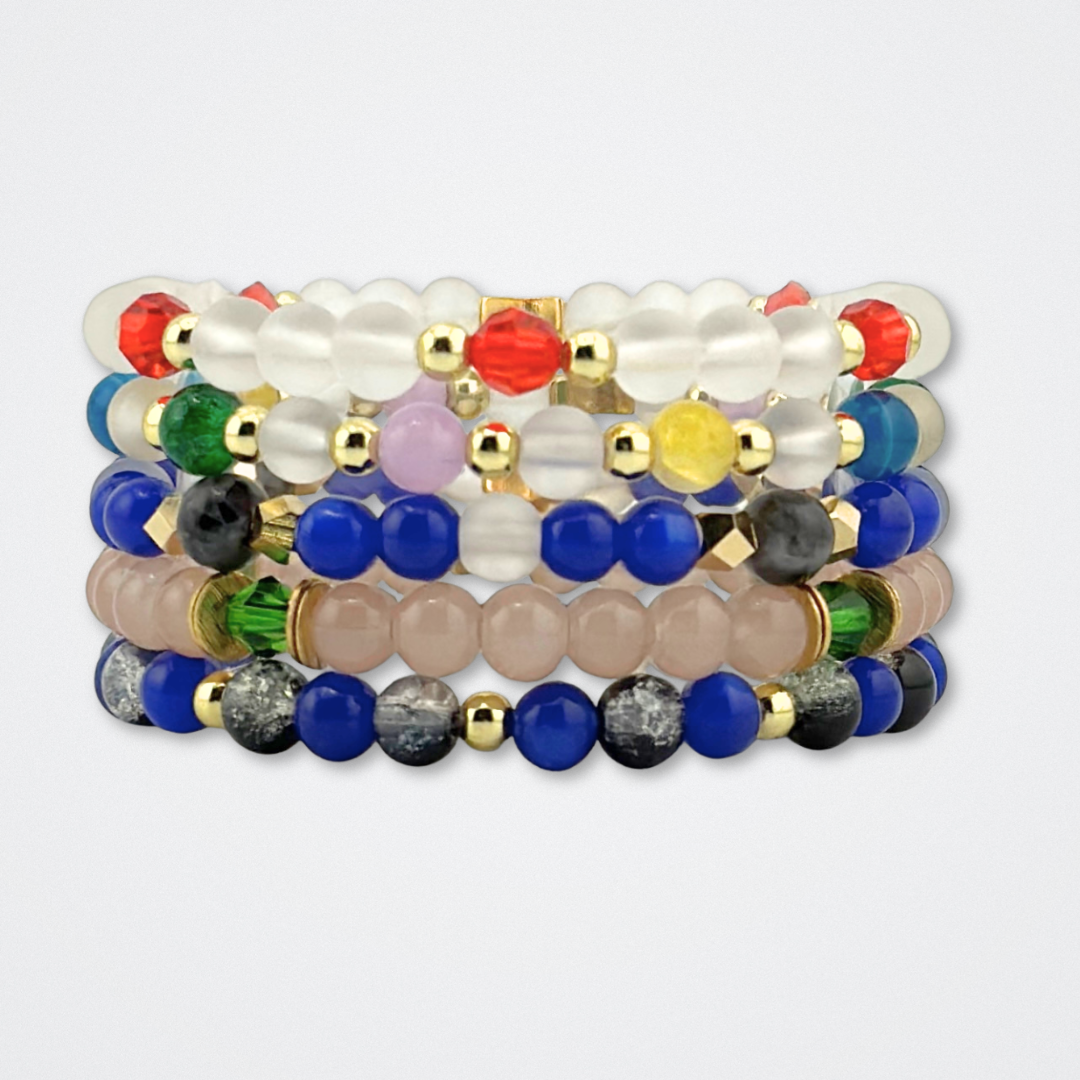 Broadway Stacks STAY GOLD collection. Stretch bracelets included in Stack. Inspired by characters from The Outsiders the Musical. Greasers and Socs. Broadway Stacks gold star logo bead to remind you that You Shine!
