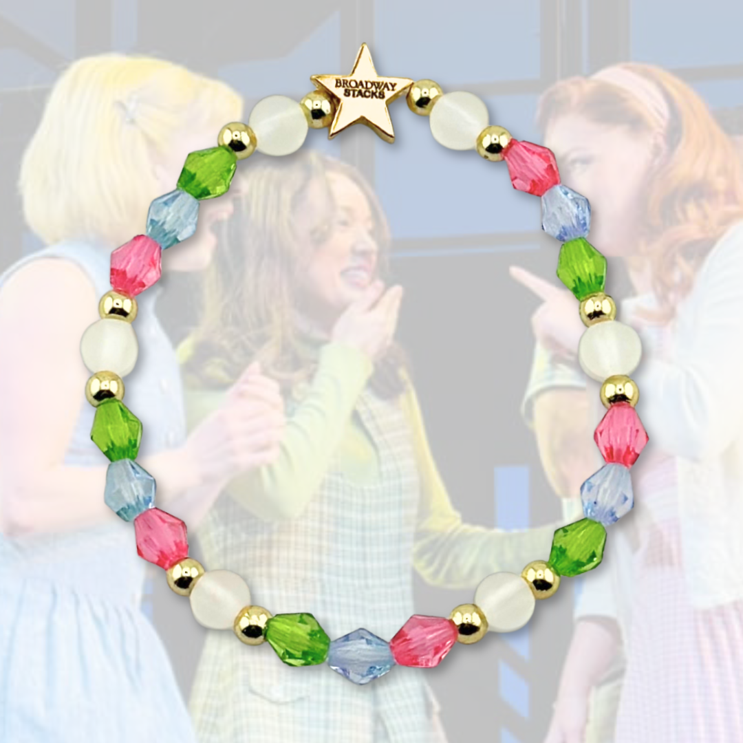 Broadway Stacks STAY GOLD collection. Stretch bracelets included in Stack. Inspired by characters from The Outsiders the Musical. Greasers and Socs. Broadway Stacks gold star logo bead to remind you that You Shine!