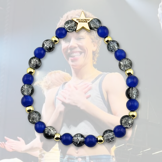 Broadway Stacks STAY GOLD collection. Stretch bracelets included in Stack. Inspired by characters from The Outsiders the Musical. Greasers and Socs. Broadway Stacks gold star logo bead to remind you that You Shine!