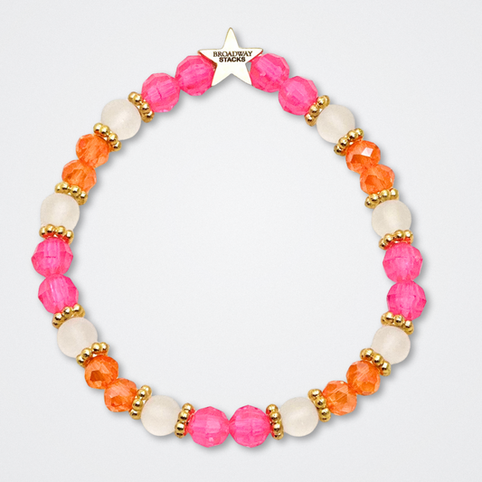Broadway Stacks PRIDE collection. Available in 8 designs. Rainbow - Red, orange, yellow, green, blue, purple, pink, white, grey, black and gold colored beads. Broadway Stacks gold star logo bead to remind you that You Shine.