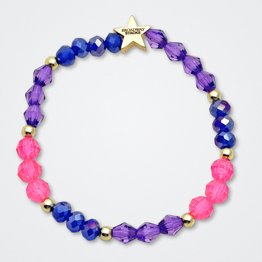 Broadway Stacks PRIDE collection. Available in 8 designs. Rainbow - Red, orange, yellow, green, blue, purple, pink, white, grey, black and gold colored beads. Broadway Stacks gold star logo bead to remind you that You Shine.