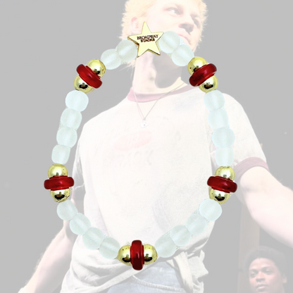 Broadway Stacks STAY GOLD collection. Stretch bracelets included in Stack. Inspired by Ponyboy Curtis from The Outsiders. Broadway Stacks gold star logo bead on back.